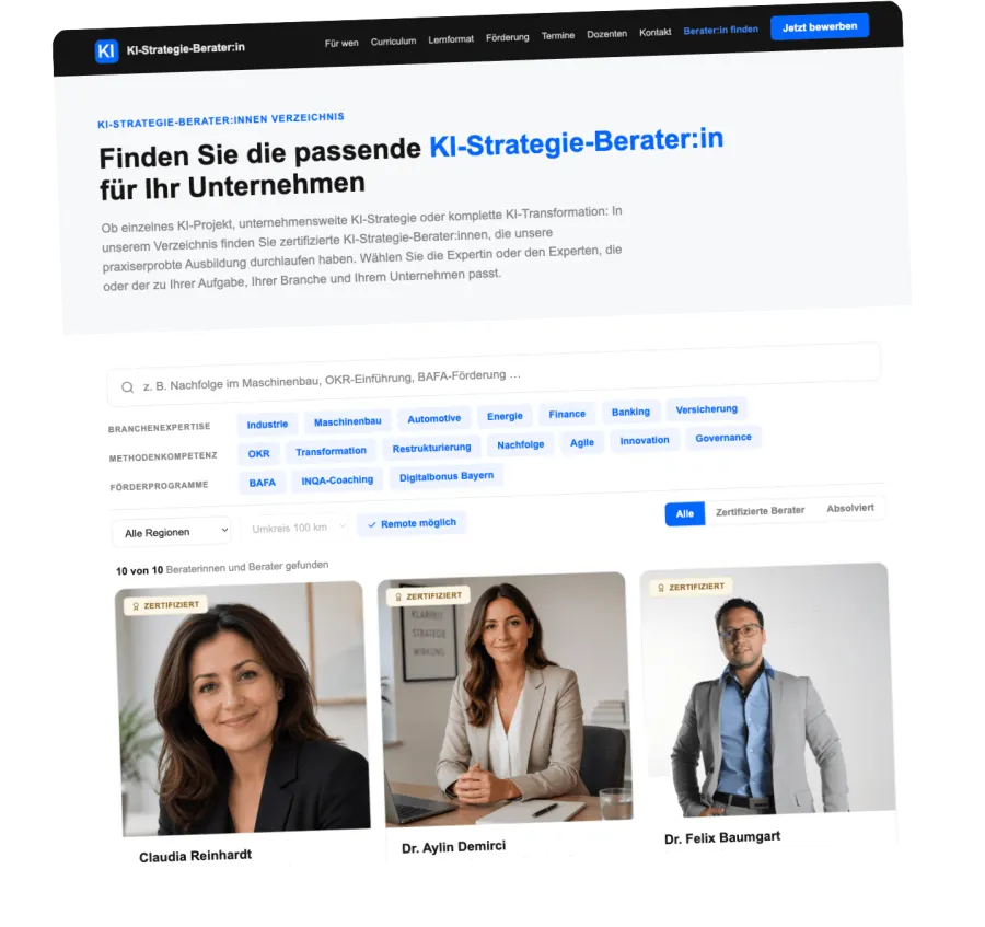 KI-Strategie-Berater:innen Verzeichnis – Premium-Listing